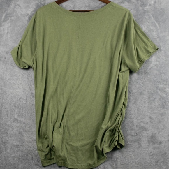 Terra & Sky Women's 2X Olive Green Short Sleeve Tunic Top Plus Size - Picture 3 of 5